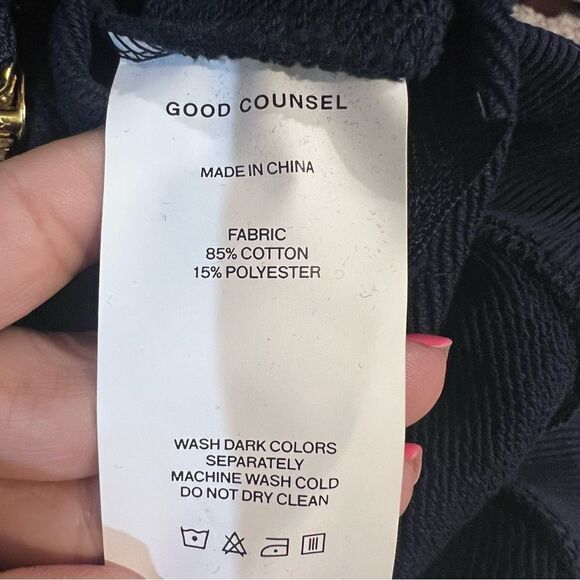 NWT Good Counsel men's king Crewneck sweatshirt with side zip size 2x navy - Picture 5 of 11